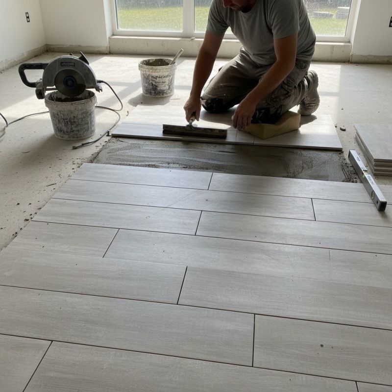 Slate Tile Floor Installation detail